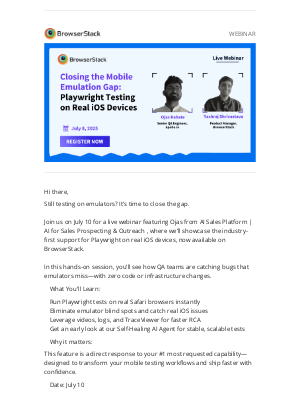 BrowserStack - Webinar | Run Playwright Tests on Real iOS Devices—No Code Changes Needed
