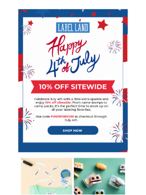 Label Land - 🎆 Ready for the Fireworks? Enjoy 10% Off Sitewide!