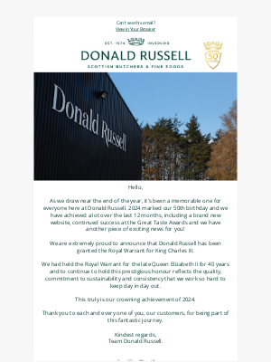 Donald Russell - A Royal Warrant update