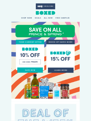 Boxed - Spill the beans: save on Coffee ️+ ALL Prince & Spring!