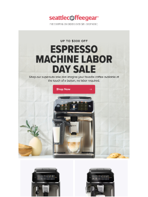 Seattle Coffee Gear - Philips Labor Day Sale — Up to $300 Off Top Superautos!