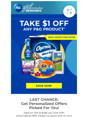 P&G Good Everyday - 1 WEEK LEFT: $1 off + personalized savings.