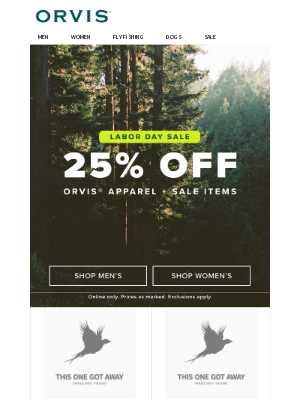 Orvis - Did you hear? Labor Day Sale starts now!