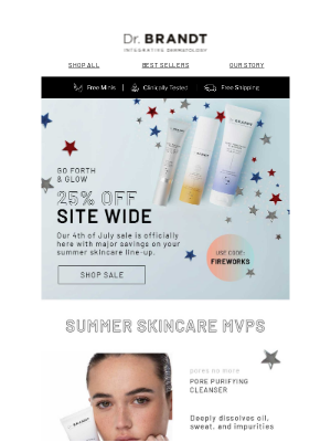 dr. brandt Skincare - Glow Fourth With 25% off Sitewide