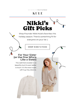 Kule - Nikki’s Gift Picks