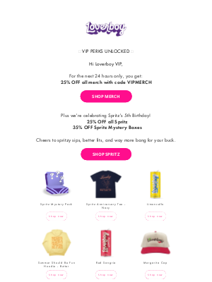 Loverboy - 🎉 VIPs Only: 25% Off Merch + More (24 Hours Only!)