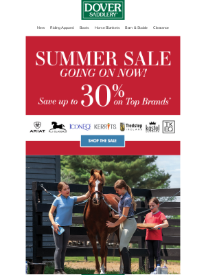 Dover Saddlery - Summer Sale Savings Are Going On Now