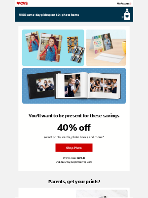 CVS Pharmacy - Roll Call — 40% Off Cards, Wallet Prints, Calendars and More!