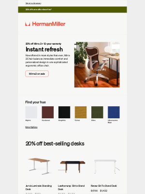 Herman Miller - 20% off + 12-year warranty