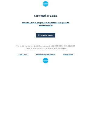 Xero - Xero media release - US - Xero and Tallyfor integrate to streamline tax prep for US accounting firms