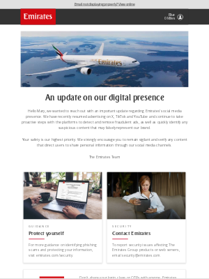 Emirates - Reconnecting with you on social media