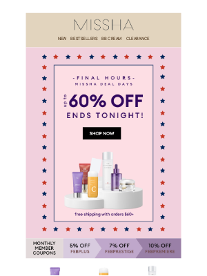 MISSHA - MISSHA DEAL DAYS Ends Tonight! ⏰