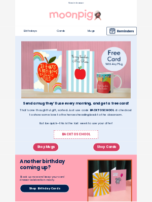 Moonpig - leanna, Hurry! Your Free Card Offer Ends This Week