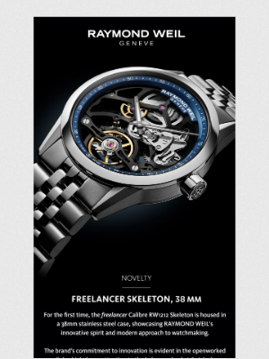 RAYMOND WEIL Genève - New In | Freelancer Skeleton 38mm.