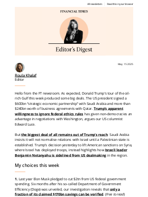 Financial Times - Trump’s bid for bromance and billions