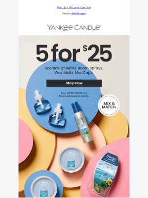 The Yankee Candle Company - Mix & Match: 5/$25 ScentPlug Refills, Wax Melts & More