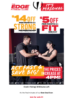 The Edge Fitness Clubs - Join NOW or Pay More Later 🤷‍♀️