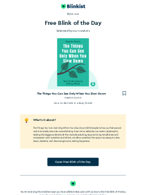 Blinkist - Your Blink of the Day is here 📅