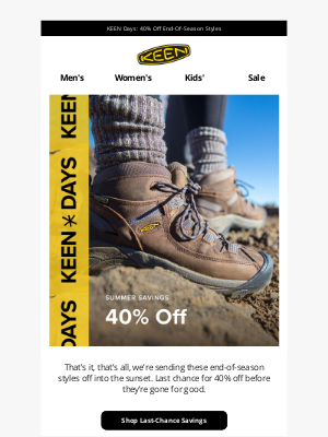 KEEN - 40% Off While They’re Still Around