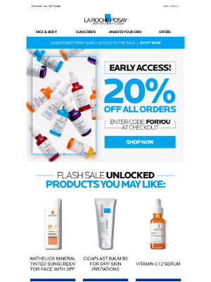 La Roche-Posay - Early Access to 20% Off 💙