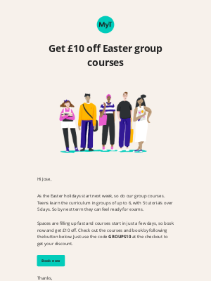 MyTutor - Last chance to book 🌟 £10 off Easter group courses