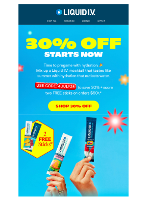 Liquid I.V. - Stars, stripes, & 30% off