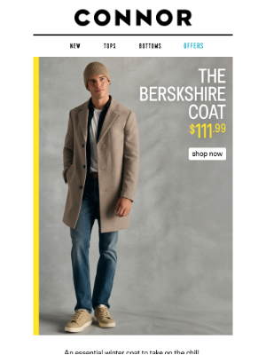 Connor Clothing (Australia) - Chill in Style With The Berkshire Coat
