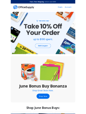 OfficeSupply - summer calls for new office supplies. (+ 10% off!)