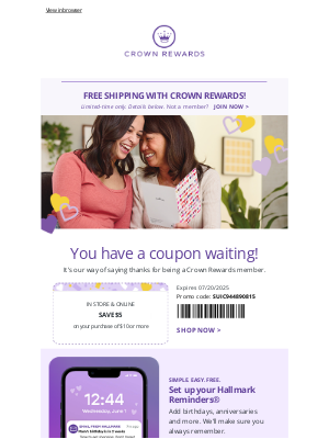 Hallmark - Pssst...you have an coupon waiting!