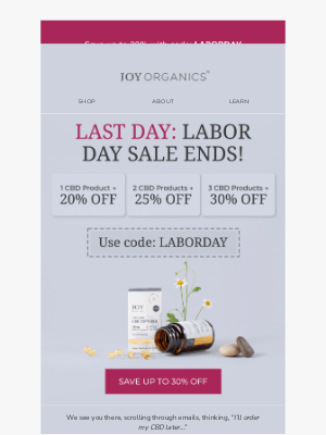 Joy Organics - ⏰ Labor Day Ends Today!