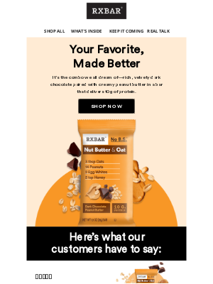 RXBAR - The Crowd Favorite: Dark Chocolate Peanut Butter 🍫🥜