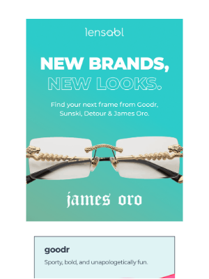Lensabl - New frames from goodr, Sunski,  Detour, and James Oro