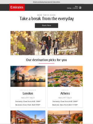 Emirates Holidays (Australia) - Limited-time special fares for your next adventure