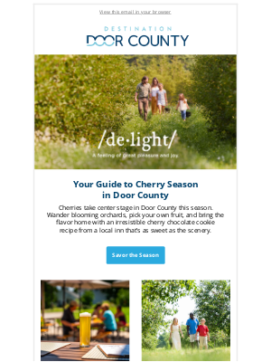 Destination Door County - Hello Sunshine, Patios, and Cherry Season