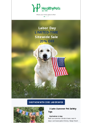HealthyPets - 🚨 LABOR DAY SALE: Stock Up Before It’s Too Late