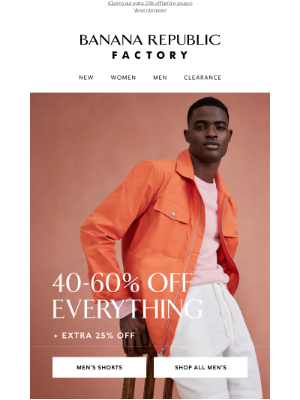 Banana Republic Factory - Up to 50% off shorts for everything