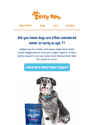Zesty Paws - 💙 Your pup might be more senior than you think 🐶