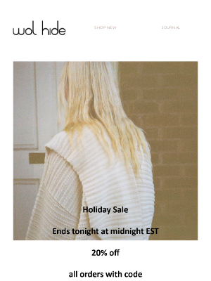 Wol Hide - Holiday Sale Last Chance