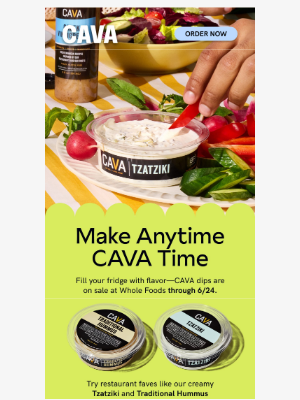 CAVA - CAVA dips on sale at Whole Foods