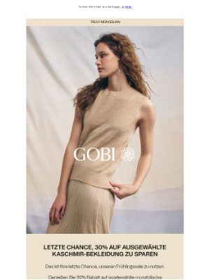 Gobi Cashmere - Frühlingssale 30% Rabatt | LETZTER TAG