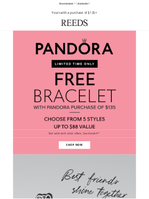REEDS Jewelers - Just for you: a free Pandora bracelet!