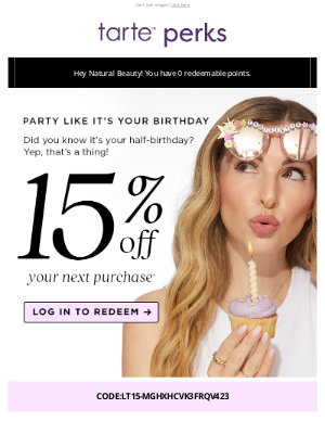 Tarte Cosmetics - Happy half-birthday, Jerilyn!