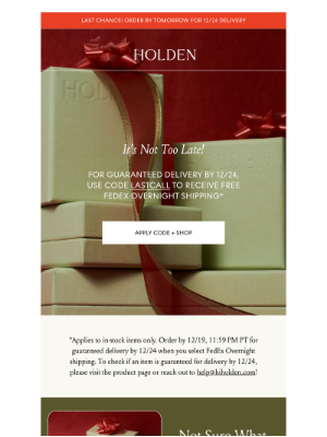 HOLDEN - attn: last-minute gifters!