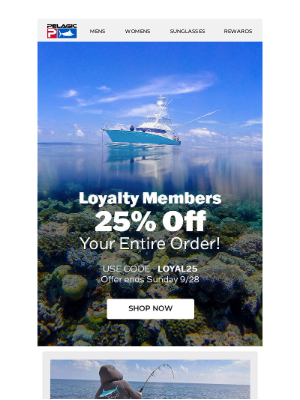 Pelagic - 25% Off Your Order Just for You