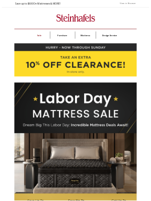 Steinhafels - Huge Labor Day Mattress Deals ON NOW ⭐