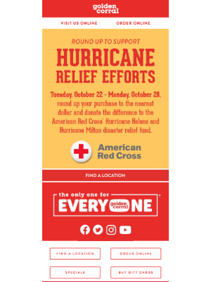 Golden Corral - Round Up for Red Cross Relief Efforts