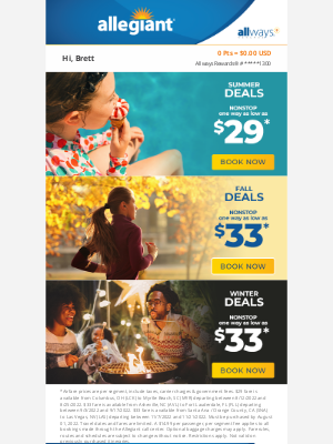 Allegiant Air - Save every season | Low fares from $29