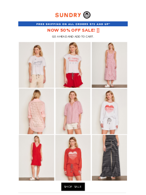 Sundry Clothing - Now 50% Off!