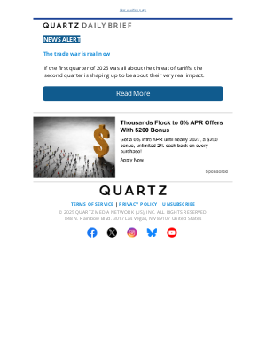 Quartz - News alert: Tariffs get real