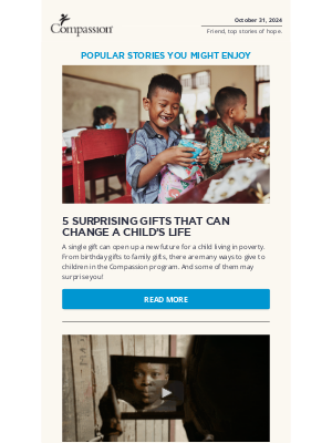 Compassion International - Open for some of our BEST stories of hope …